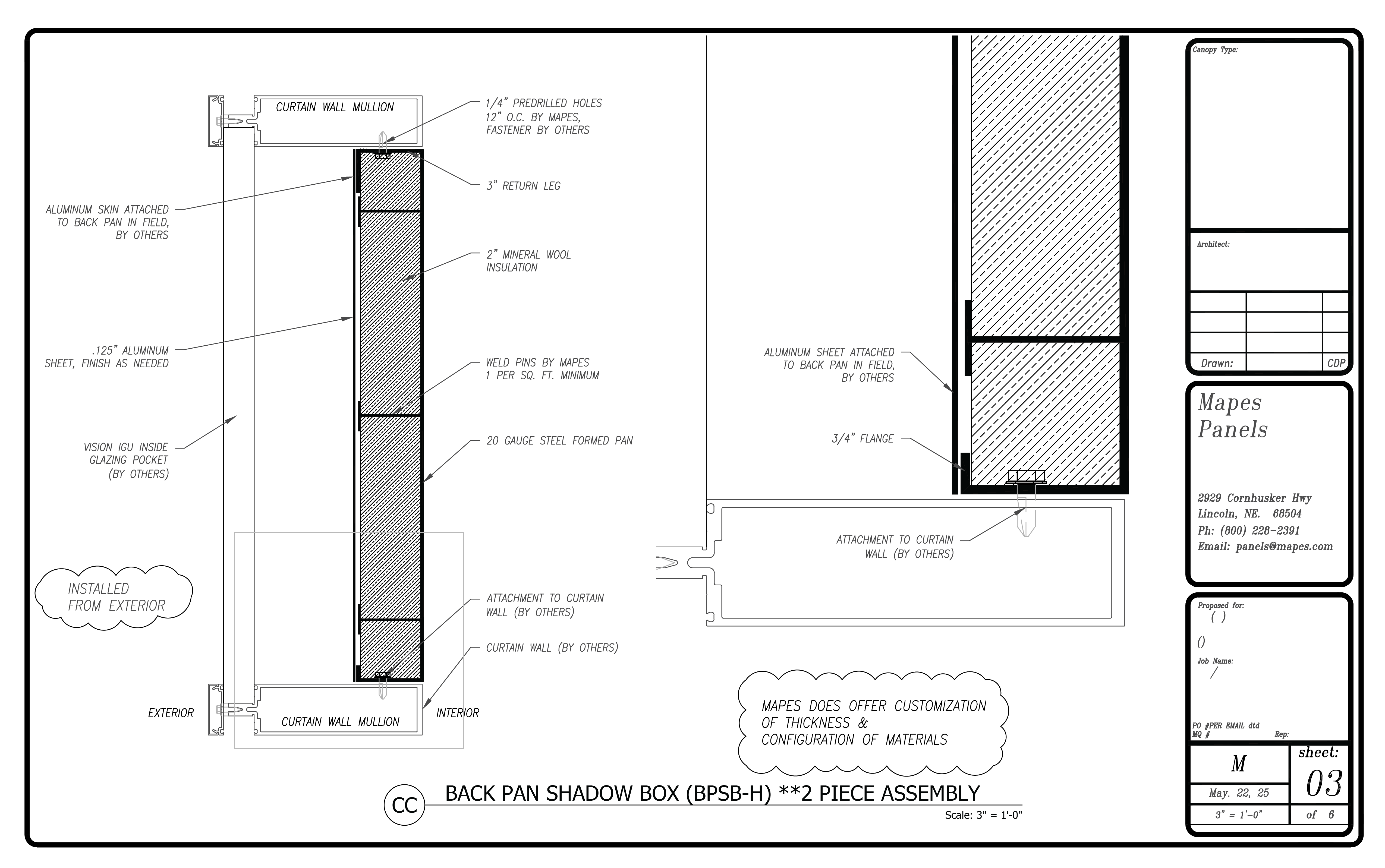 Mapes Panels | Back Pans